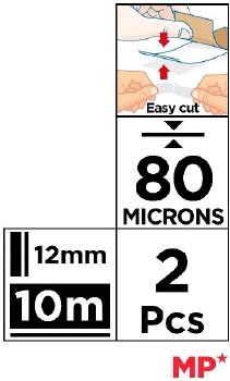 Additional picture of MP* Double-Sided Tape 1/2" 12mm x 10M (Pack 2)
