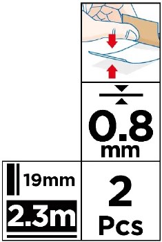 Additional picture of MP* Double-Sided Black Foam Tape 0.8mm 19mm x 2.3M (Pack 2)