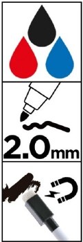 Additional picture of MP* Pupils Whiteboard Markers with Eraser Assorted Colours (Pack 3)