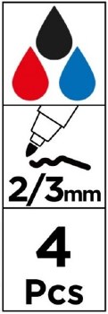 Additional picture of MP* Pupils Whiteboard Markers Assorted Colours (Pack 4)