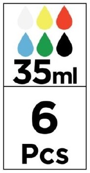 Additional picture of Artix* Acrylic Paint Assorted Colours 35ml (Set 6)