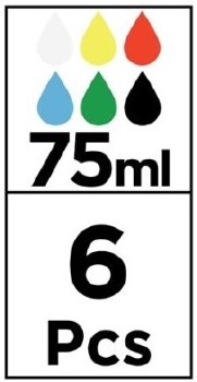 Additional picture of Artix* Acrylic Paint Assorted Colours 75ml (Set 6)