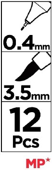 Additional picture of Artix* Dual-Tip Brush Pens 0.4mm & 3.5mm (Pack 12)