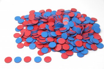 Additional picture of Round Counters 2-Coloured Red & Blue 25mm (Box 400)