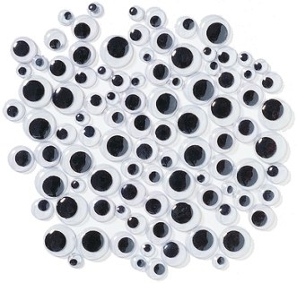 Wiggly Eyes Black Assorted Sizes (Pack 100)