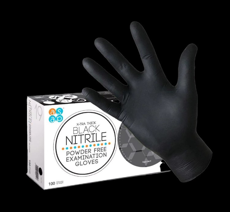 ASAP Black Nitrile Large Gloves