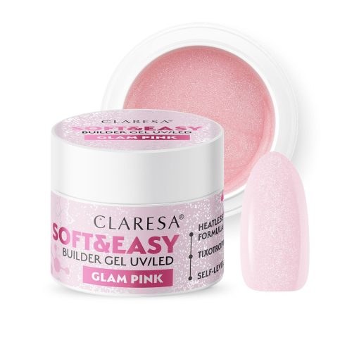 Claresa Hard &amp; Easy Glam Pink Uv Gel 45g