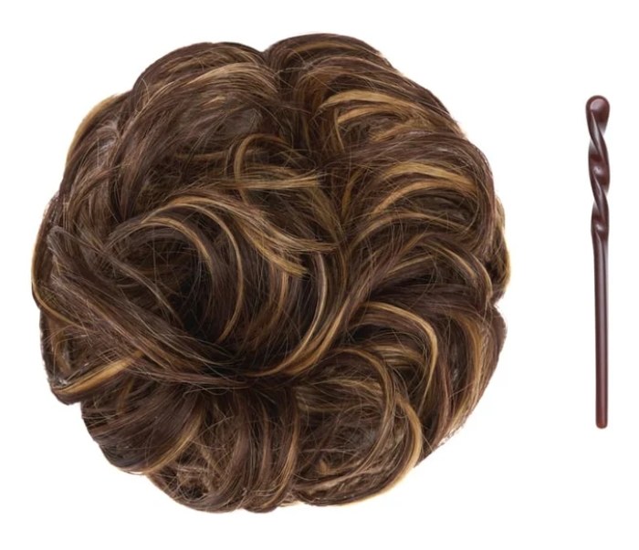 Stranded Curly Hair Messy Bun Scrunchie - Colour #4/27 Coral Bells