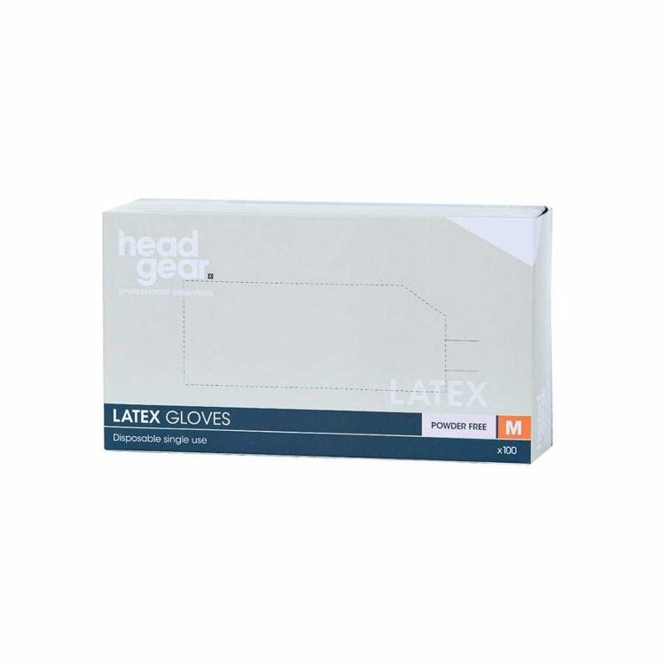 Head Gear  Latex Gloves Powder Free (100) Medium
