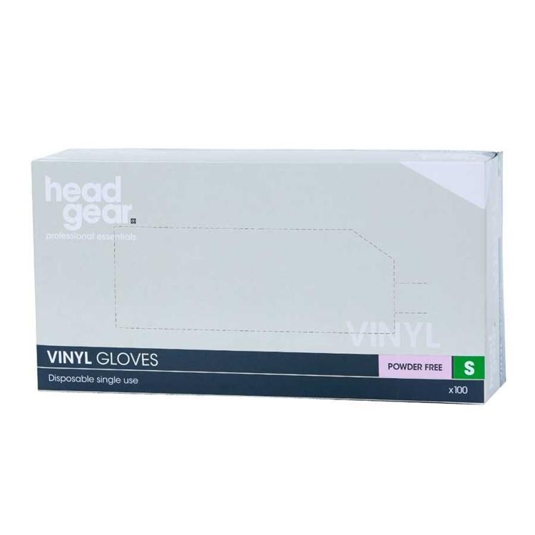 Head Gear Vinyl Powder Free Gloves Small  (100)pk