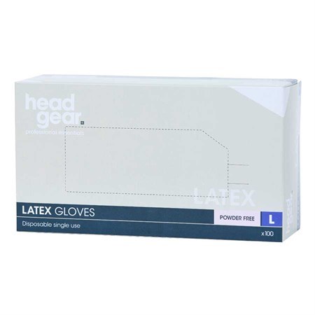 Head Gear Latex Powder Free Gloves Large  (100)pk