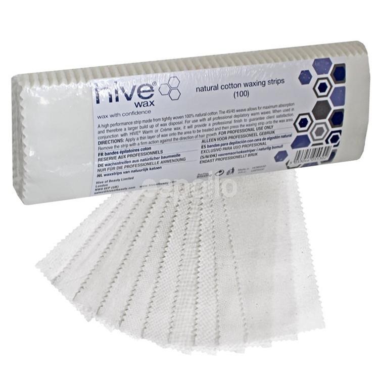 Hive Natural Cotton Wax Strips 100pk