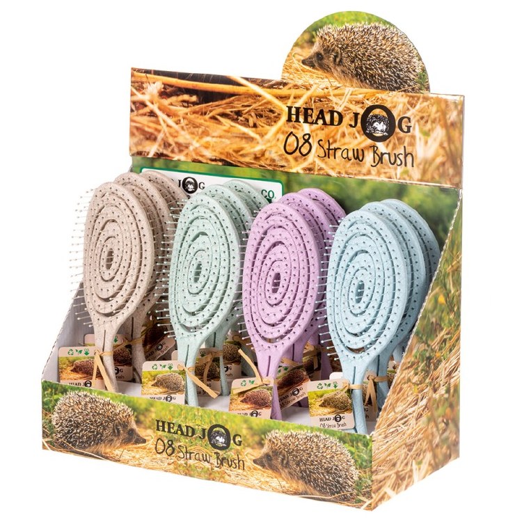 Head Jog Straw Brush Collection Salon Display 12 Brushes
