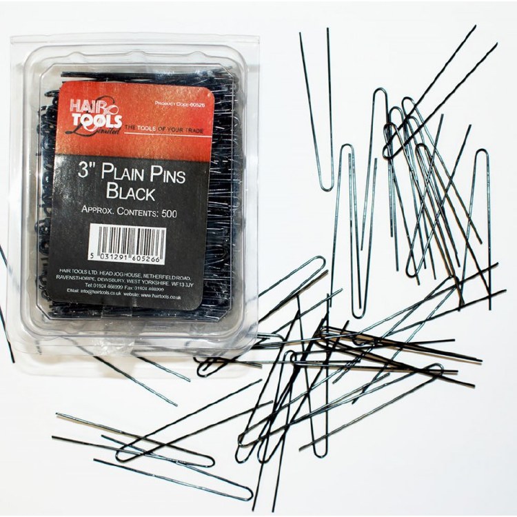 Hair Tools 3'' Black Hair Pins