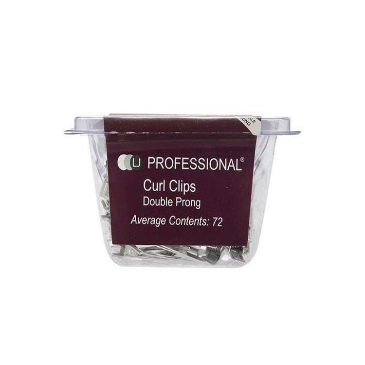 L J Professional CurL Clips Double Prong 72pk