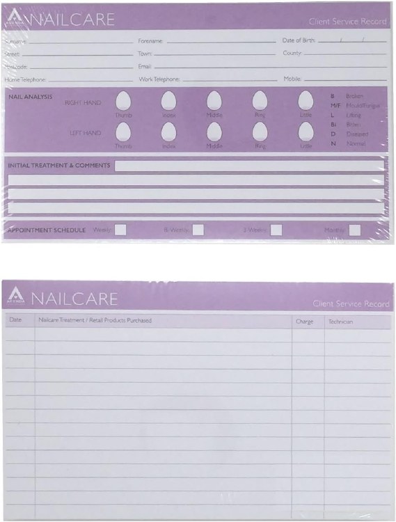 Agenda Nail Card Records 100Pk