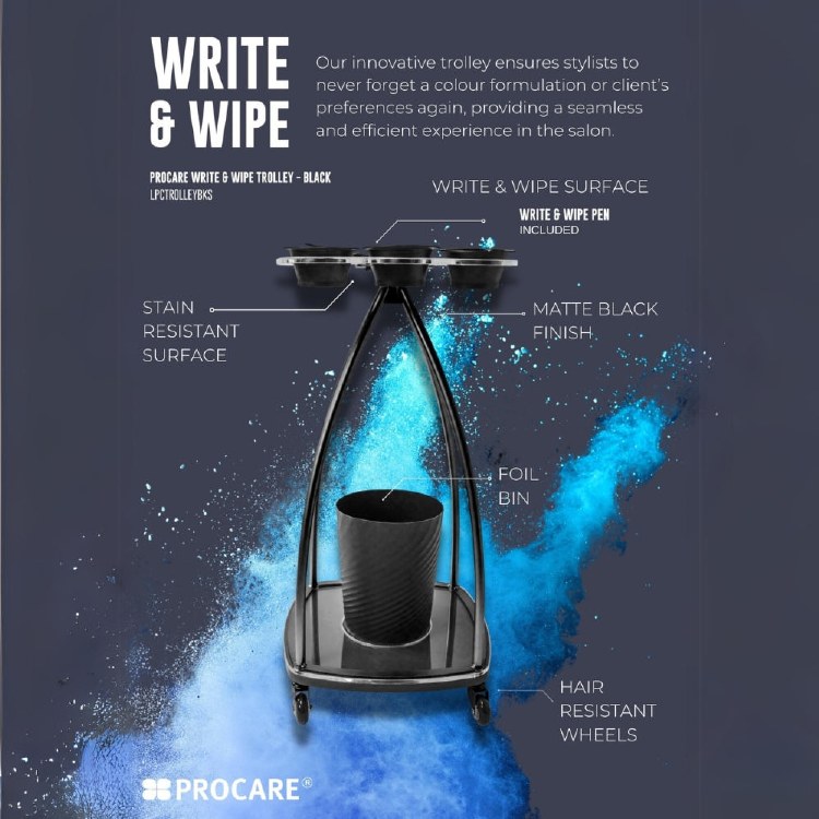 Procare Write &amp; Wipe Colouring Trolley - Black