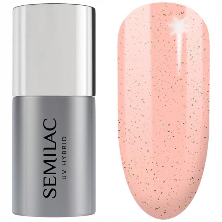 Semilac No Wipe Top Coat  Blinking Gold &amp; Green