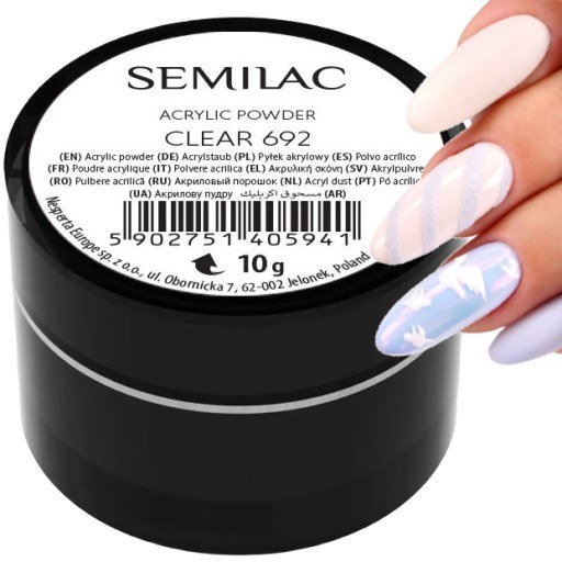 Semilac Nail Effects Clear Acrylic Powder