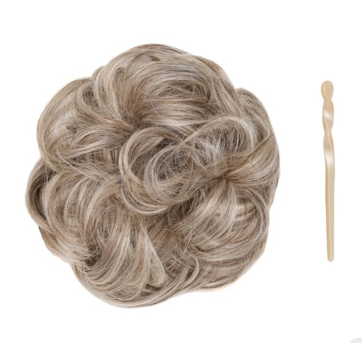 Stranded Curly Hair Messy Bun Scrunchie Ash Willow