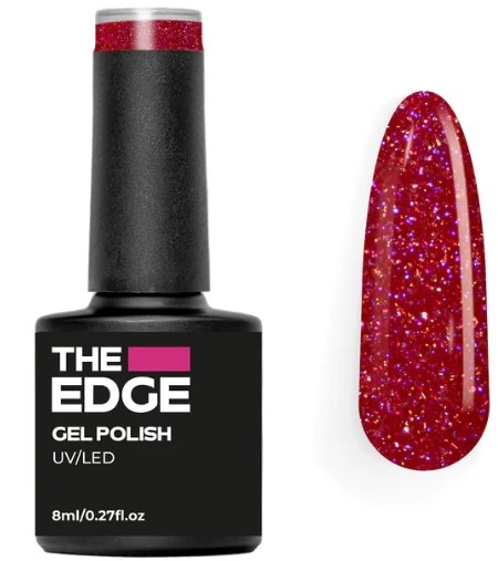 The Edge Gel Polish Cherry Pink Glitter
