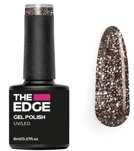 The Edge Gel Polish Gold &amp; Black Glitter