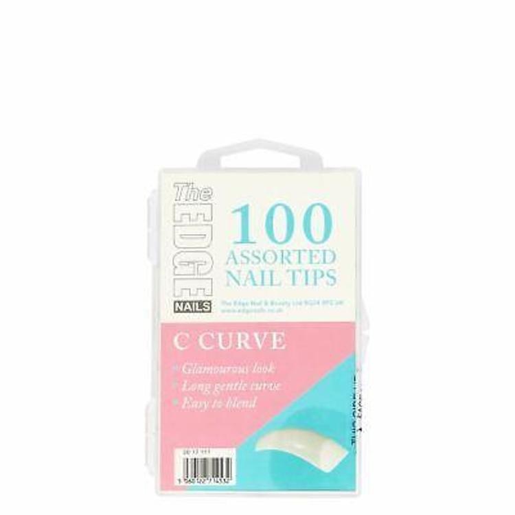 The Edge Nails C Curve Assorted Nail Tips 100Pk