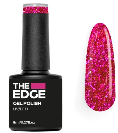 THE EDGE GEL POLISH  MAGENTA GLITTER
