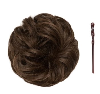 Stranded Curly Hair Messy Bun Scrunchie - Colour #8 Hazel Princess