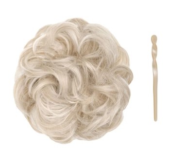 Stranded Curly Hair Messy Bun Scrunchie - Colour #112/600 Luna Sky