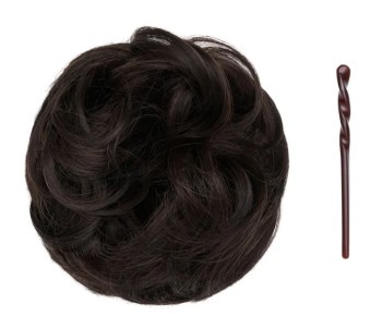 Stranded Curly Hair Messy Bun Scrunchie - Colour #2 Nigella