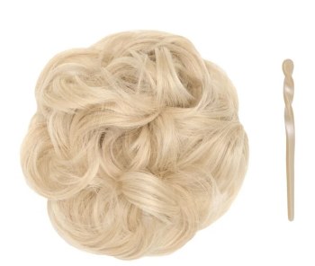 Stranded Curly Hair Messy Bun Scrunchie - Colour #1001 Polar Star