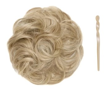 Stranded Curly Hair Messy Bun Scrunchie - Colour #18/22 Iris