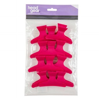 Head Gear Butterfly Clamp Deep Pink 12pk