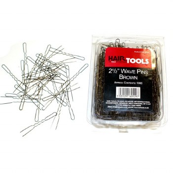 Hair Tools 2.5'' Brown Waved Pins