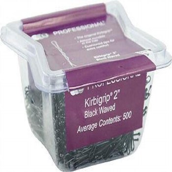 L J Professional Black Waved Kirbgrip 500pk