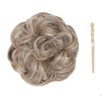 Stranded Curly Hair Messy Bun Scrunchie Ash Willow