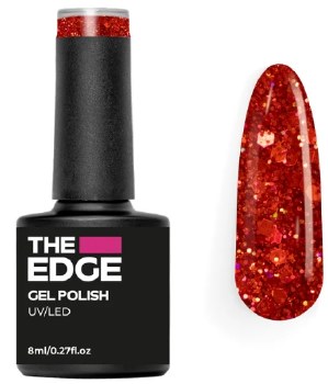 The Edge Red Glitter Gel Polish