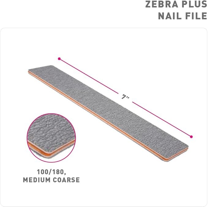 The Edge Nails Zebra+ Cushion Nail File  100/180 Grit Single
