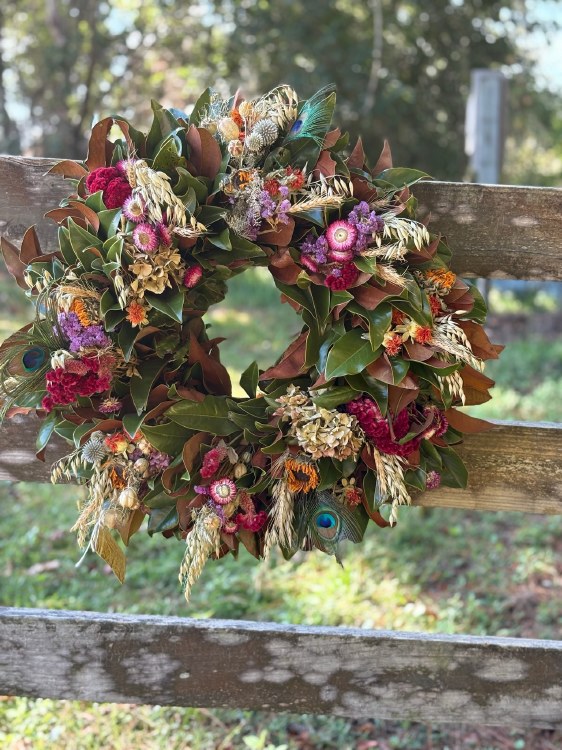 12 Inch Magnolia Dried Flower Wreath