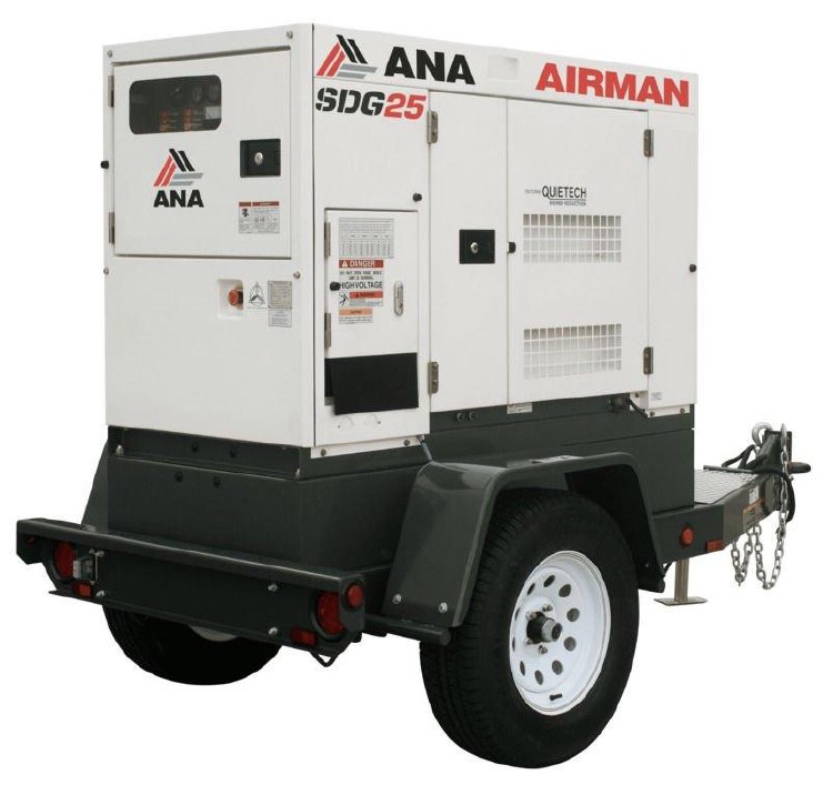 GENERATOR, 25 KVA,  20K WATT, TOWABLE, DIESEL