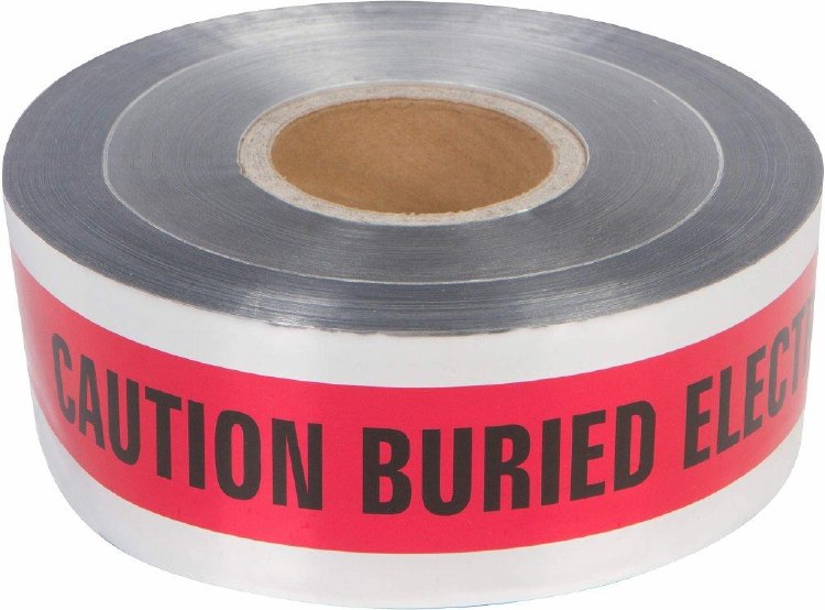 TAPE, DETECTABLE, "BURIED ELECTRIC LINE", RED, 3" X 1000'