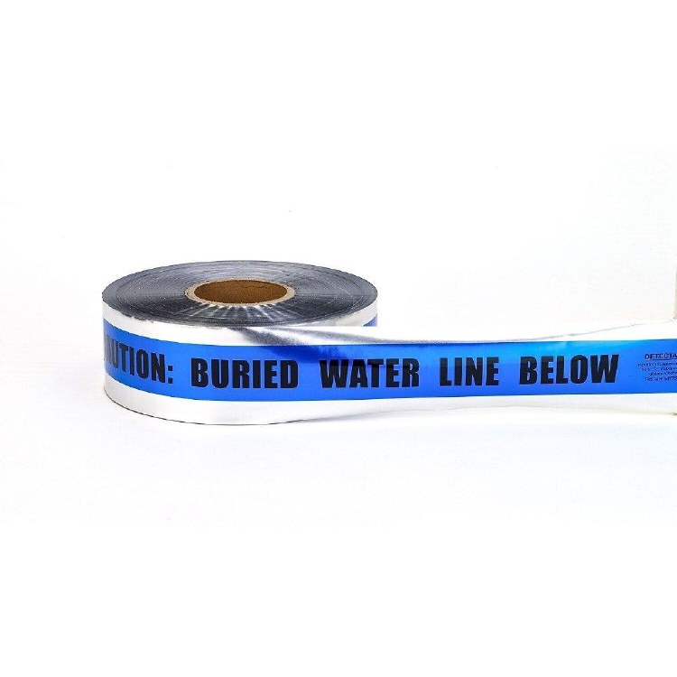 TAPE, DETECTABLE, "BURIED WATER LINE", BLUE, 3" X 1000'