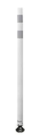 DELINEATOR, 48", IMPACT RECOVERY, WHITE, W/ SPRING LOADED BASE