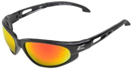 SAFETY GLASSES, DAKURA, BLACK/AQUA PRECISION FRAME, RED MIRROR LENS