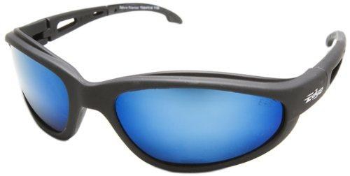 SAFETY GLASSES, DAKURA, BLACK FRAME, POLARIZED AQUA PRECISION BLUE MIRROR LENS