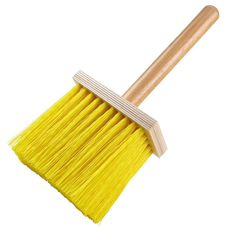 BRUSH, STUCCO DASH, 5 1/2", WOOD HANDLE, PLASTIC YELLOW BRISTLES