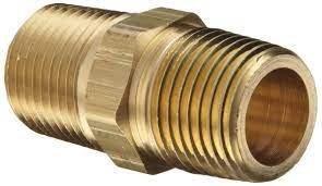 NIPPLE 1/2" BRASS HEX