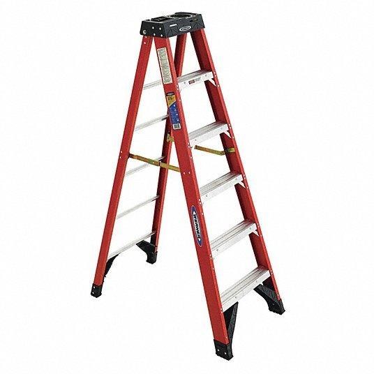 LADDER, STEP, 12 FT, FIBERGLASS
