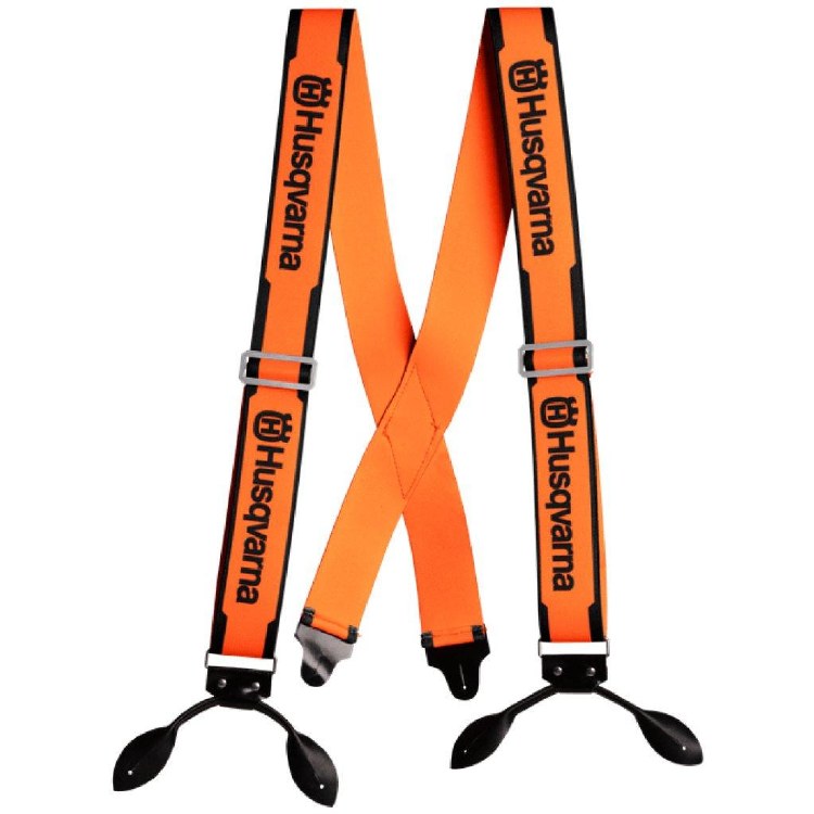 SUSPENDERS, ORANGE, BUTTON